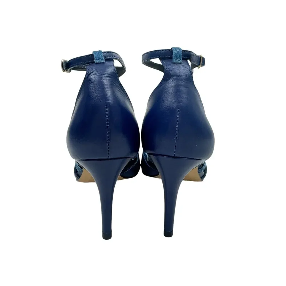 Anthropologie blue leather
